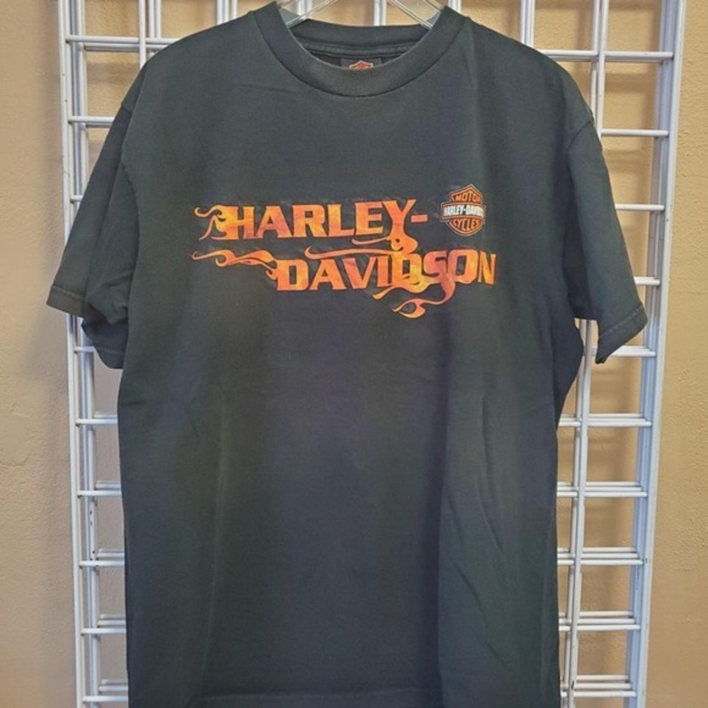 2000s Harley‎ Davidson black & orange flame tee